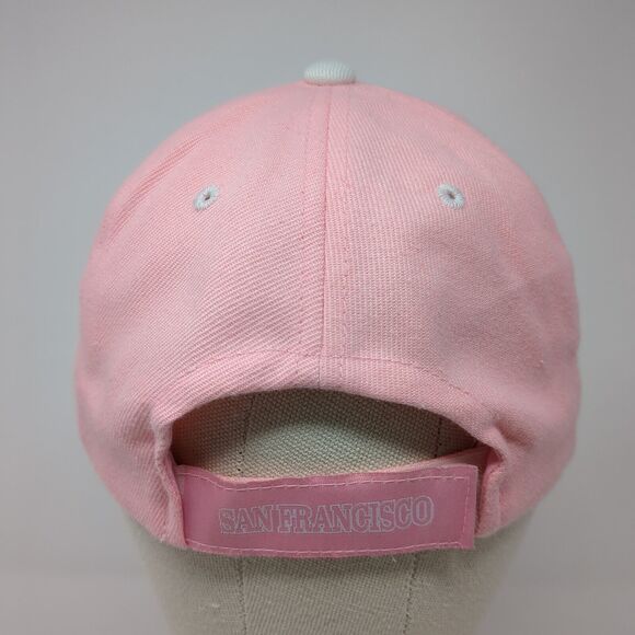 San Francisco Strapback Hat Pink One Size Adjustable Embroidered 6 Panel Chelona - Picture 5 of 8